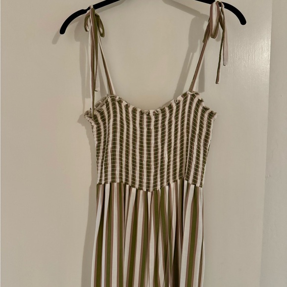 Show Me Your Mumu | Parton Green Stripe Wide Leg Jumpsuit, Size L - Picture 2 of 5